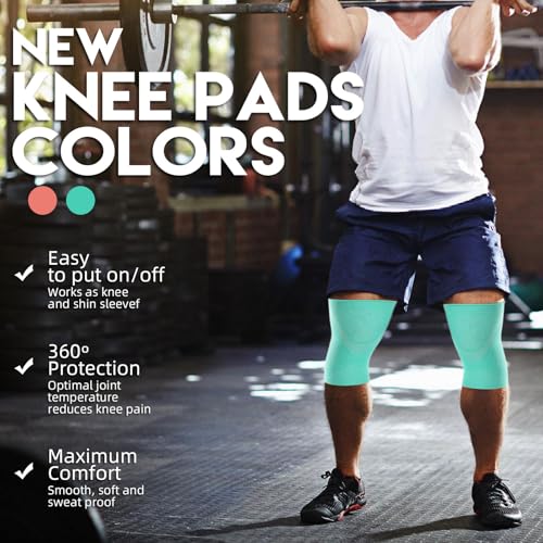 BOODPET Kniebandagen Damen Herren 2er-Pack – Atmungsaktive Kniebandage mit Anti-Rutsch & Gelenkstütze – Knieschoner zur Schmerzlinderung für Fitness, Laufen & Training – Größe L – Farbe Grün