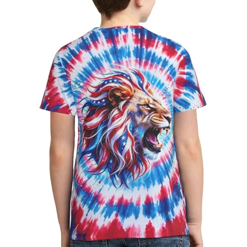 Image of Big Kids Tie Dye Shirt for Boys Girls Short Sleeve Hippie Tshirt Senior Tee