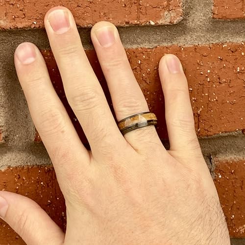 BW James Jewelers " The Winston Churchill Whiskey Barrel Cigar Tungsten Mens Wedding Engagement And Promise Bands With Kentucky Straight Bourbon Rings Comfort Fit Sizes 8-173