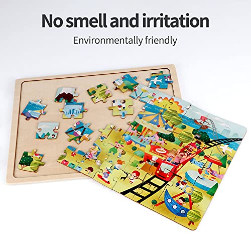 Steventoys 48 Pieces Puzzles For Kids Ages 3-5, Wooden Jigsaw Puzzles For Kids,Educational Learning Toys Gift Game For Boys Girls #TOP5