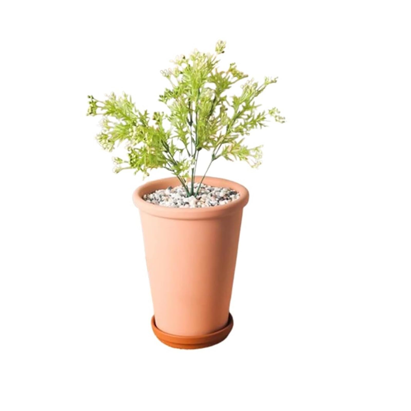 Pot de fleurs en terre cuite Yofab grand et haut pour protéger les racines du gel