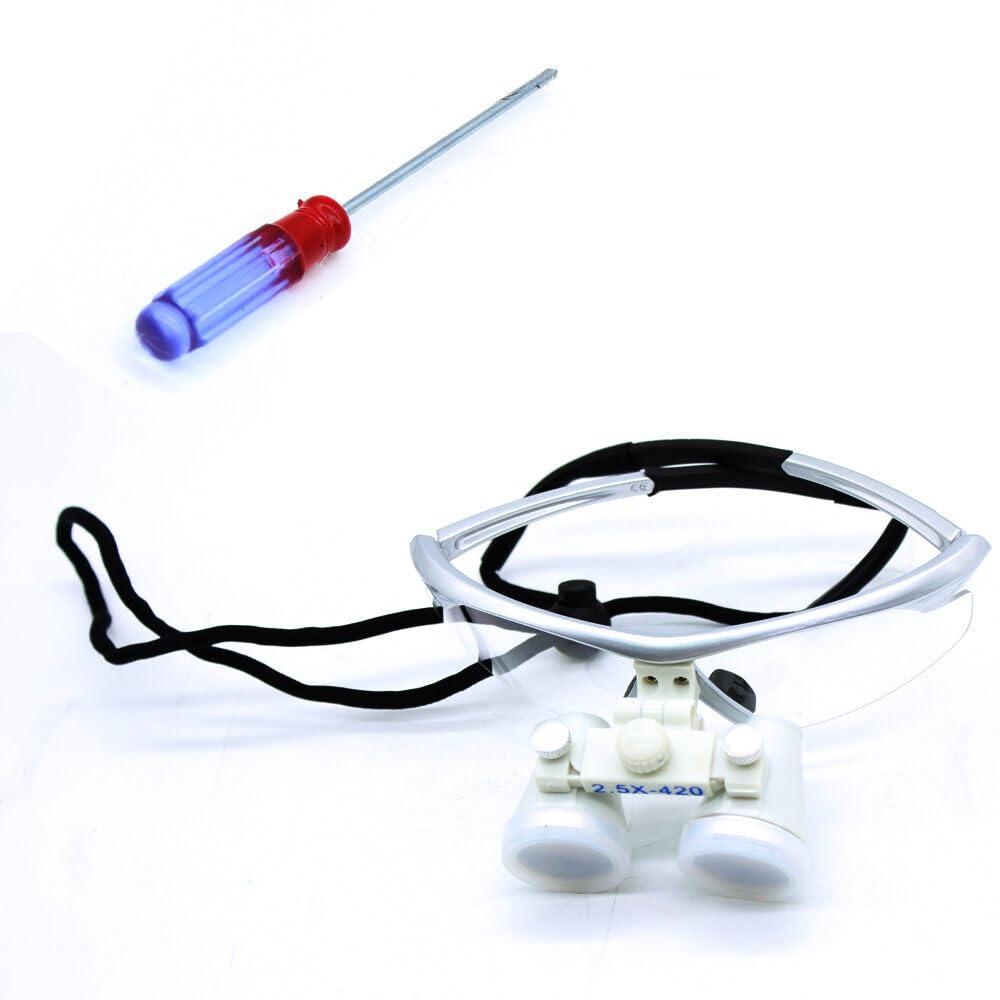 Lupa binocular Lámpara Dental 2.5X420mm Magnifier Portátil Lupas de cabeza LED Headlight