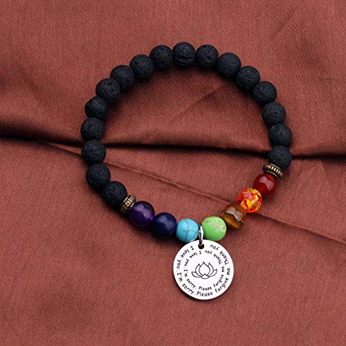 7 Chakra Ho'oponopono Prayer Bracelet I'm Sorry Please Forgive Me Thank You I Love You Yoga Gift 5