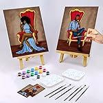 2 Pack 8x10 Canvas Painting Kit Bundle,Couples Paint Party Kits Pre Drawn Canvas for Painting for Adult,Afro King Queen Love Couple Pre Drawn Stretched Canvas Kit Art Set - Image 2