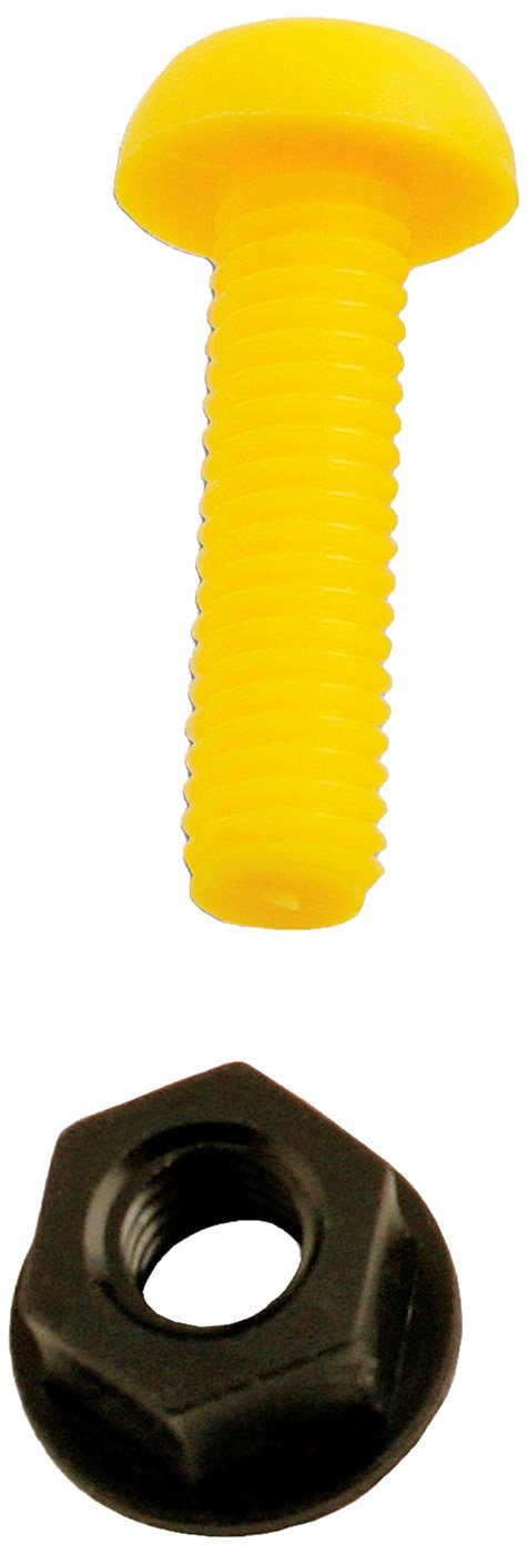 Connect Nylon 1"" Bolt & Nut Number Plate Fixings, Yellow 100pc 31531