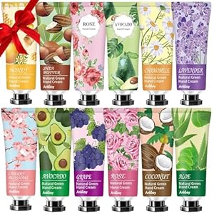 12 Pack Hand Cream for Dry Cracked Hands,Stocking Stuffers for Women,Christmas Gifts for Teengirls, Natural Hand Lotion Travel Size,Mini Lotion Gifts for Teacher