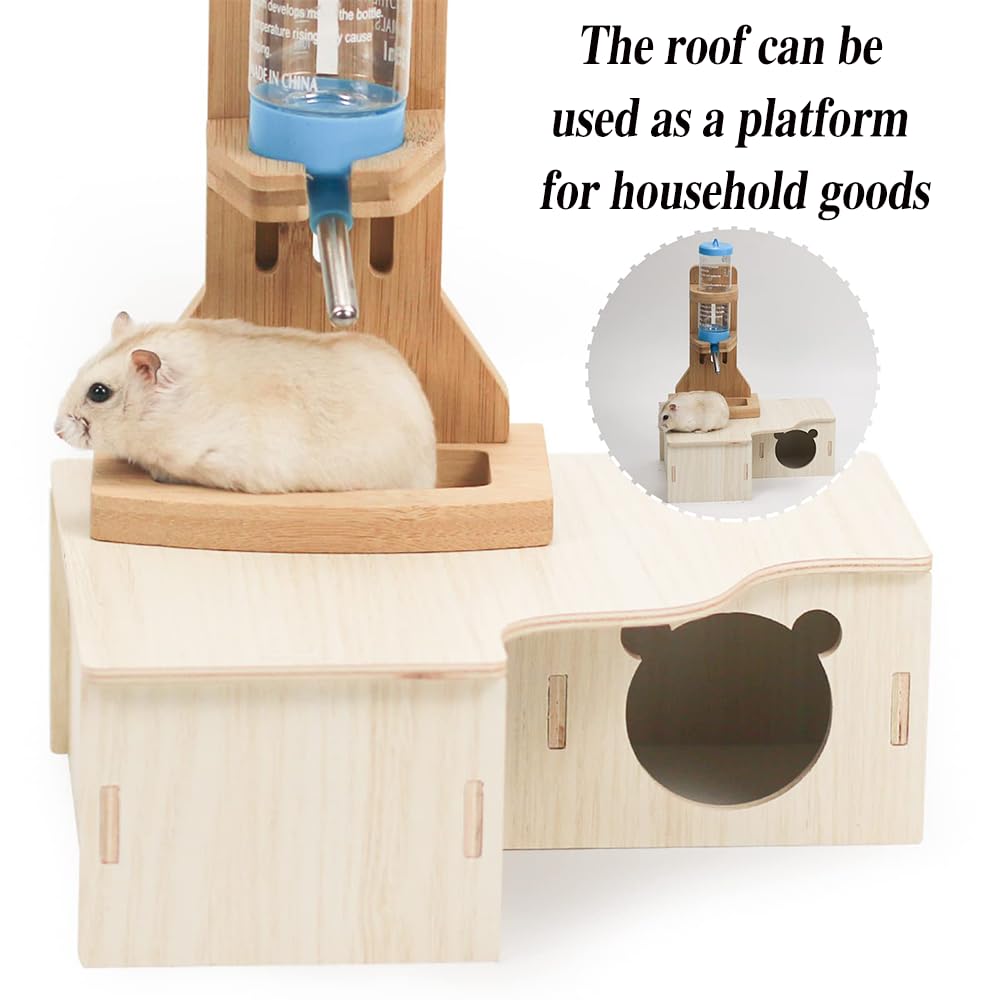 Maison d'angle pour Hamsters Maison en Bois pour Hamsters Cage pour Hamsters Cachette d'angle pour Gerbils-Chinchilla-cochons d'Inde Petits Animaux nichent
