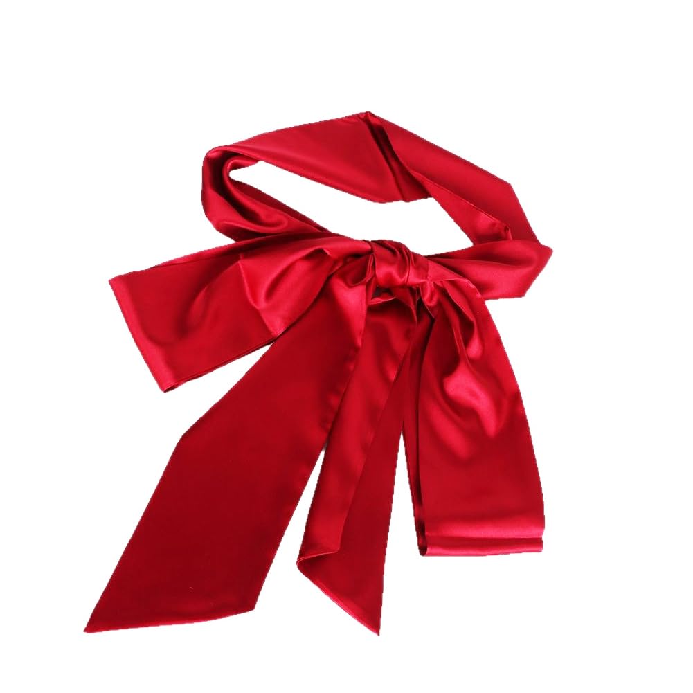 VASANA 250x9.5 cm/98.4x3.74 inch Red Silk Sash Belt Long Sash Waist Belt Double Side Dress Clothing Accessory for Women Bridal Wedding Bridesmaid Special Occasion - Image 2