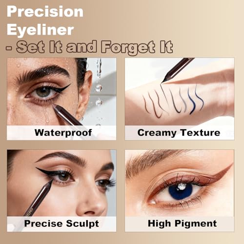 Image of Plum Gel Eyeliner Pencil, Waterproof Smudge-proof Long Lasting Plum Eye Liner, High-Pigmented Smooth Creamy Formula for Mature Women, Eyes Makeup Pen with Sharpener