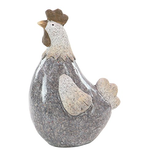 Deco-79-Polystone-Rooster-Decorative-Garden-Sculpture-Indoor-Outdoor-Garden-Statue-Outdoor-Sculpture-8-x-5-x-13-Gray Deco 79 Polystone Rooster Decorative Garden Sculpture Indoor Outdoor Garden Statue Outdoor Sculpture 8 x 5 x 13 Gray