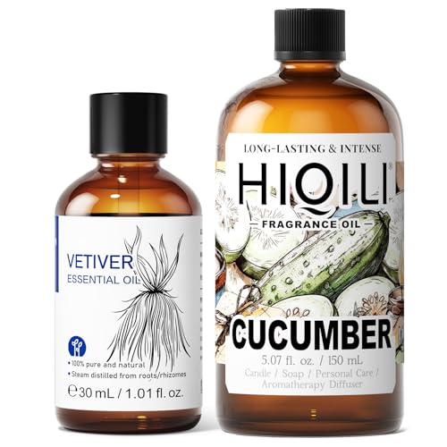 Aceite Esencial de Vetiver 30ML y Aceite de Fragancia de Pepino 150ML