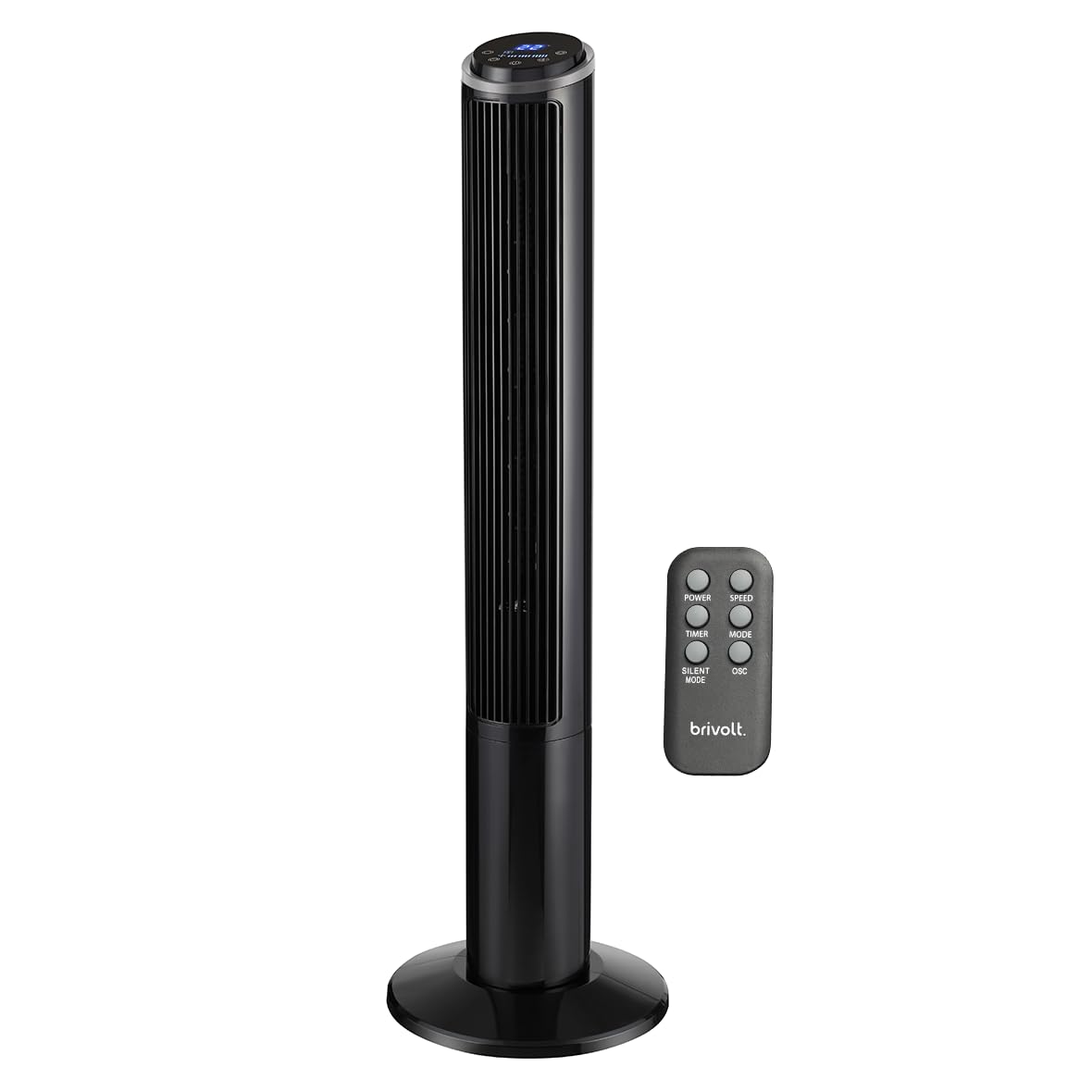 BVTV50 Turmventilator, leise, 3 Geschwindigkeitsstufen, Fernbedienung, 50 W, 102 cm