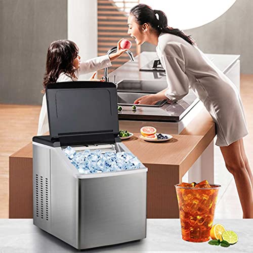 Fabricadora de hielo portátil para mostrador, produce hasta 30 kg de cubos de hielo al día, ideal para hogar, oficina, bar o cocina miniatura 3