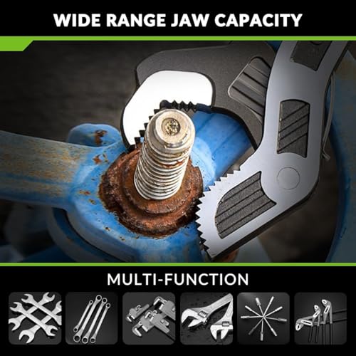 Llave ajustable, llave flexible autoajustable, acero al cromo vanadio duradero para mantenimiento mecánico y reparación de automóviles, 12 pulgadas de longitud