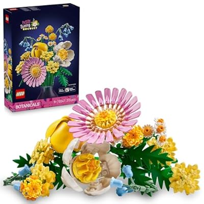 LEGO Botanicals Petit Bouquet Ensoleillé - Jeu de Construction avec Fleurs Artificielles Dont Tulipe & Pivoine - Décoration de Noël - Idée de Cadeau d anniversaire pour Fille dès 9 Ans & Ado 10347