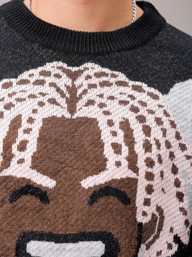 Image of The Indian Garage Co Men Oversized Character Crew Neck Sweater