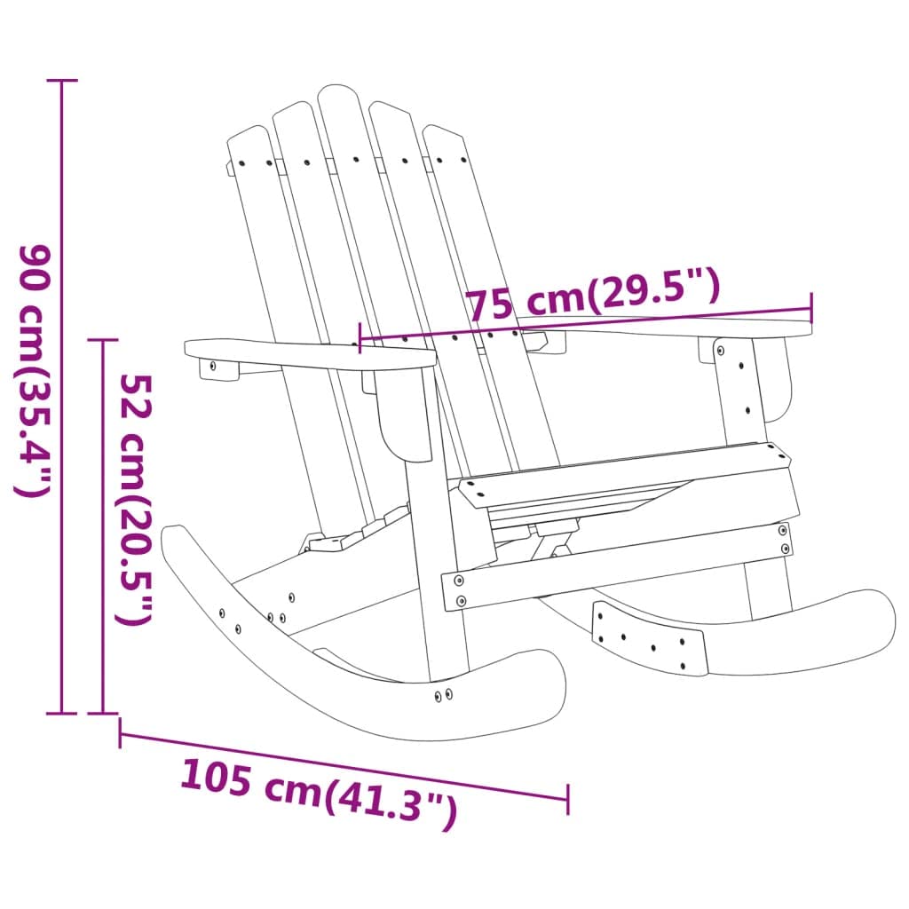 vidaXL Silla Mecedora Adirondack Madera Maciza Acacia