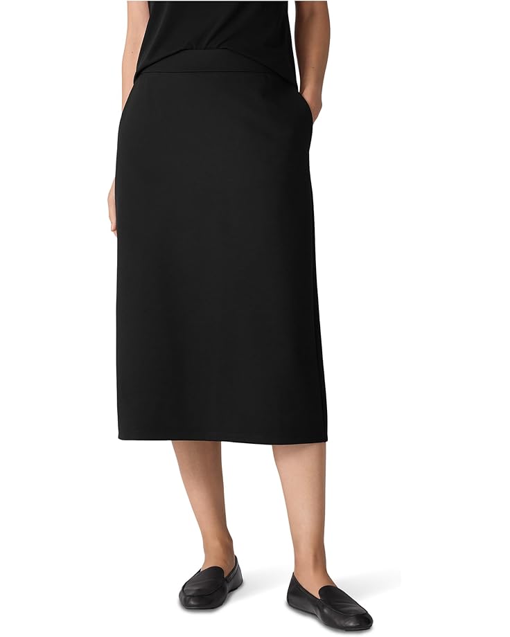 Eileen Fisher Washable Flex Ponte Calf Length Skirt - Main View
