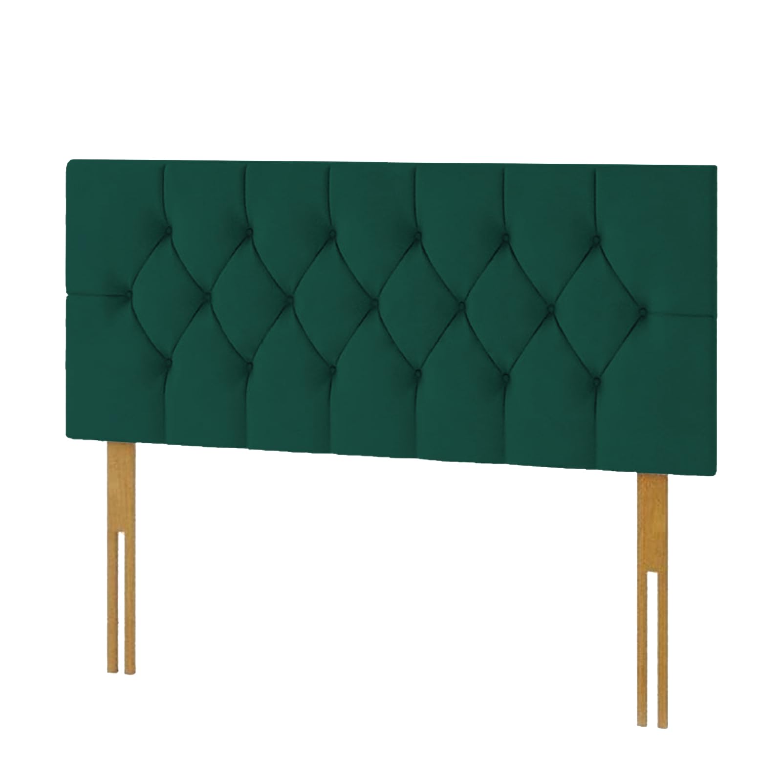 Kiswa collection Chesterfield Headboard | Plush Velvet Upholstered Headboard Matching Buttons Extra Padded Lined Bed Headboard for Bedroom Hotel Furniture (Green Matching Buttons, 5ft King)