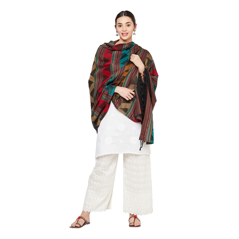 Woven Design Viscose Acrylic Shawl For Women (E-B-SSW-KULLU-002)-image-17