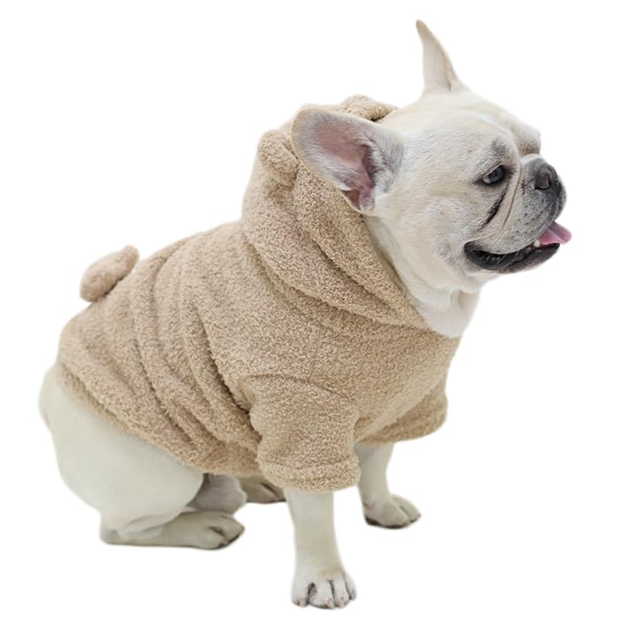 ✨新品✨犬服 ドッグウェア ふわふわ もこもこ 暖かい 秋冬服 M ブラウン dショッピング |【もこもこ犬服】犬 服 暖かい 犬の服 ドッグ