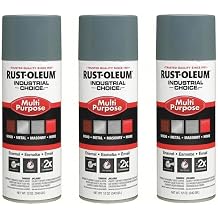 Model 214646 Industrial Choice 1600 System Multi-Purpose Enamel Spray Paint ANSI 49 Medium Light Gray, 12 oz, 3-Pack | Professional Indoor/Outdoor Enamel, Heat & Chip Resistant
