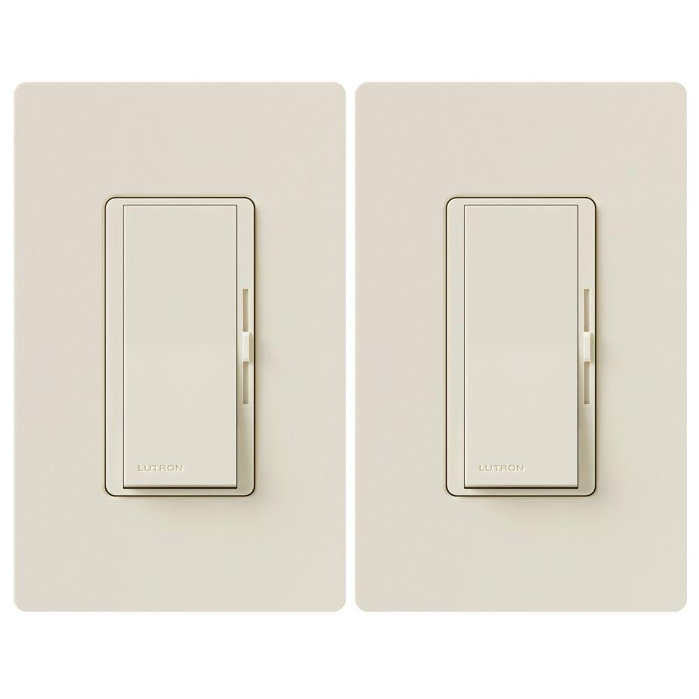 LutronDVWCL-153PH-2-LA Diva LED+ Dimmer Switch with Wallplates, 2 Pack, Light Almond