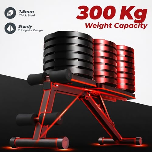 Image of Multi-Functional Adjustable Weight Bench Foldable Home Gym Fitness Bench Incline, Decline & Flat Sit-Up & Dumbbell Press Resistance Bands 7-Level Adjustment 660 LBS Capacity