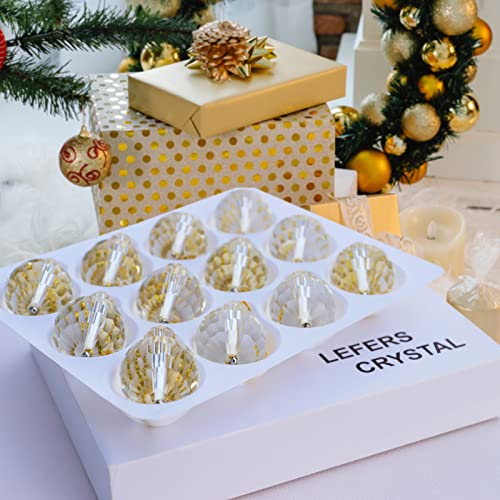 12 Pcs Clear Crystal Glass Christmas Balls Ornaments, 0.87" Mini Prism Ball Christmas Tree Decorations, Hanging Crystal Ornament Clearance For Xmas Wedding Party Home Decor(Clear) #TOP4