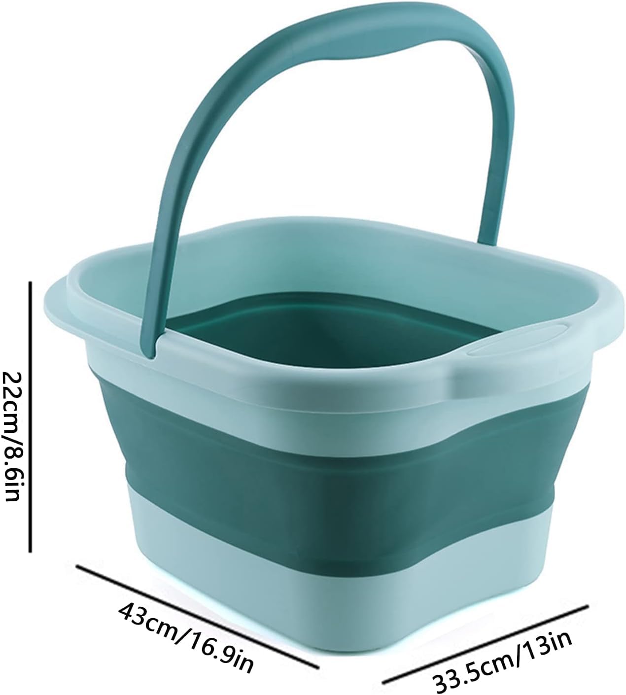 Vasca da bagno pieghevole per piedi in plastica con rulli massaggianti, vaschetta per piedi con massaggio, con manico, per pediluvio, pattumiera (3 colori)