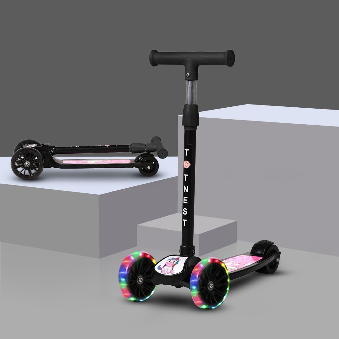 TOT NEST Scooter for Kids, 3+ Years 3 Wheel Kids Scooter Smart Kick Scooter with Foldable & Height Adjustable Handle & Extra-Wide LED PU Wheels & Brake, Skate Scooter for Kids (Blush Pink) (B0DHVMXG6G) Amazon Price History, Amazon Price Tracker