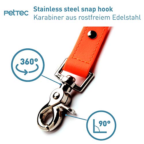PetTec Hundeleine, Schleppleine & Führleine *10m* bis 80kg, verstellbare Trainingsleine/Ausbildungsleine/Trekkingleine für Hunde aus TRIOFLEX (ähnl. Biothane), wasserabweisend & robust, Dog Leash