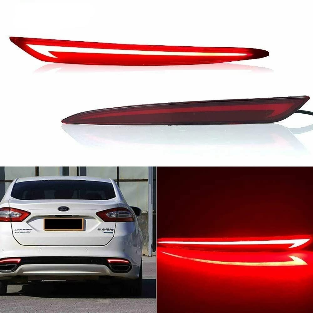 YONGYAO Style Rouge Optique 3D Réflecteur Pare-Chocs Arrière Conduisant La Lumière Frein Tournant Les Lumières pour Ford Fusion Mondeo - Paire