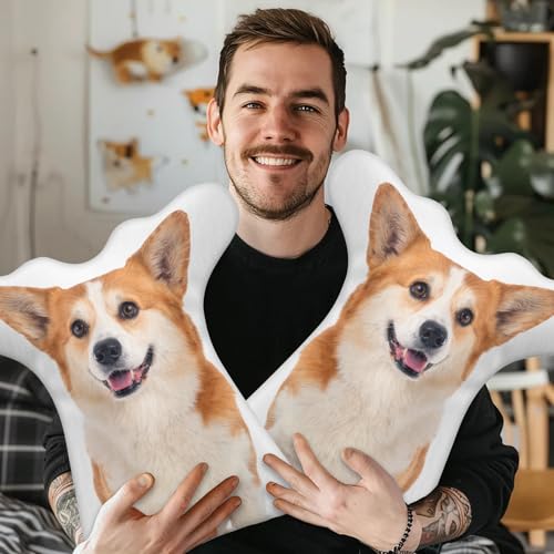 LMQJDZ Personalisiertes Foto Haustier Kissen, Benutzerdefinierte Hund Katze Geformtes Kissen, 3D Wurfkissen Doppelseitiger Druck mit Bild, für Geburtstag, Weihnachten, Wohnkultur, Gedenk Geschenke