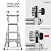 Aluminum Multi-Position Ladder with Wheels - 300lb Capacity, Tool-Free Adjustable, Non-Slip Rungs & Mat - Heavy Duty Extension Ladder for Garage, Roof, Gutters, Home Indoor Outdoor Use (17FT-A)