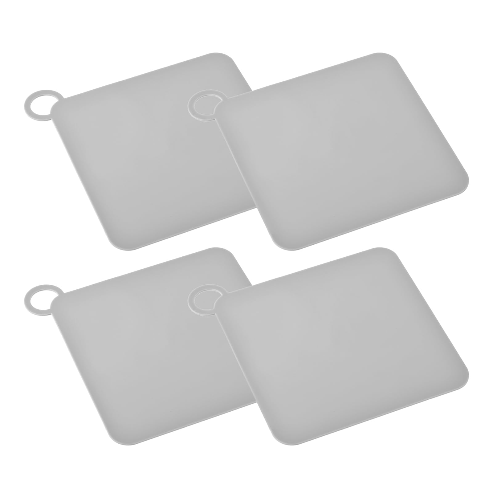 sourcing map Silicone Tub Stopper Floor Drain Cover, 5 x 5inch Anti-Odor Bathtub Drain Mat Plugs Sewer Stopper for Kitchen Bathroom Balcony, Square Grey 4Pcs