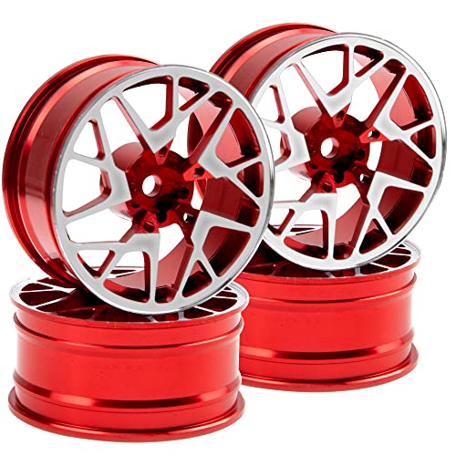 JUNENTER 4�p�b�N ���^���z�C�[������ 12mm �Z�p�n�u ��26mm Traxxas Tamiya TT01 RedCat SAKURA D4 XIS HSP HPI 1/10 �I�����[�h���[�V���O �c�[�����O �h���t�g�J�[�ɑΉ� (�u���b�N)