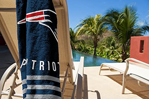 Image of Northwest NFL New England Patriots Unisex-Adult Beach Towel, 30 inch x 60 inch, Stripes