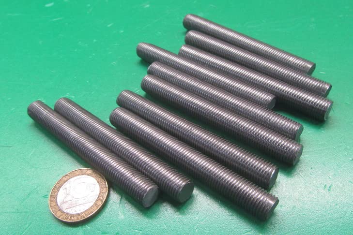 Steel Fully Threaded Round Rod, RH, 3/8"-24 Diameter x 3.00" Length, 10 Pcs.