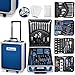 TRESKO Werkzeugkoffer 1400 teilig | Werkzeugkasten gefüllt | Werkzeugkiste Profi | Werkzeugtasche | Werkzeug Set | Werkzeug-Trolley | Chrom-Vanadium Stahl (Blau)