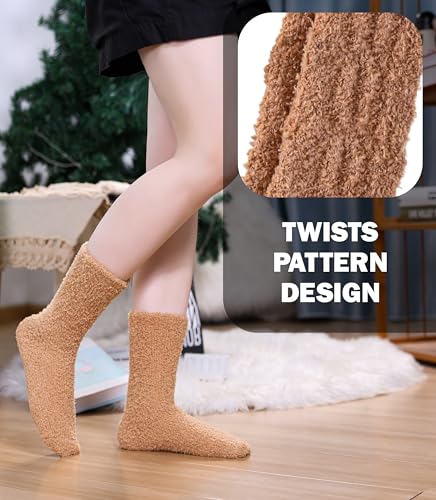 Fuzzy Socks for Women Fluffy Slipper Winter Warm Soft Cozy Microfiber Plush Home Sleeping Socks3
