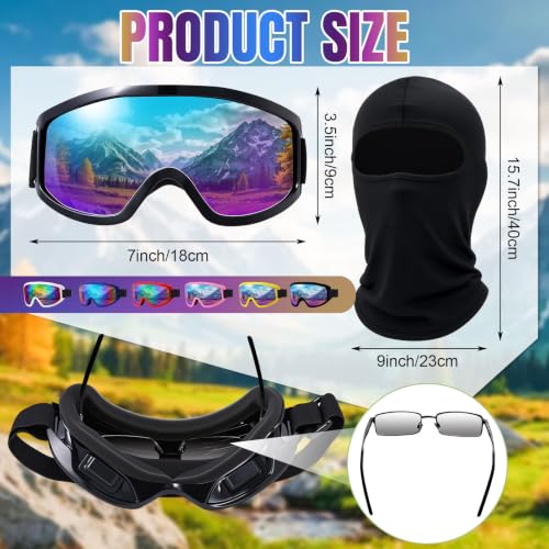 Image of Chicingyou 6 Set Ski Goggles with Masks, Motorcycle Dirt Bike Atv Motocross Goggles UV Protection Dustproof for Men Women