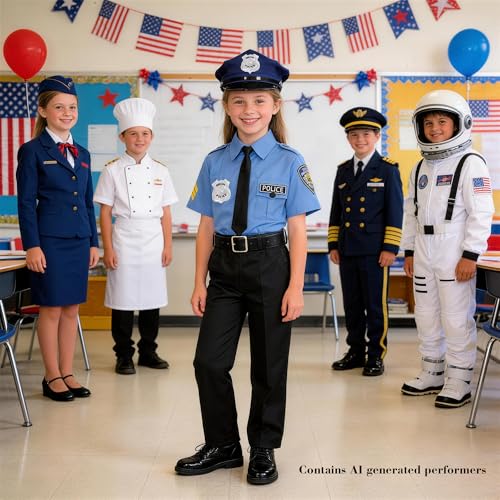 Disfraz de policía para niñas 11-12 años miniatura 5