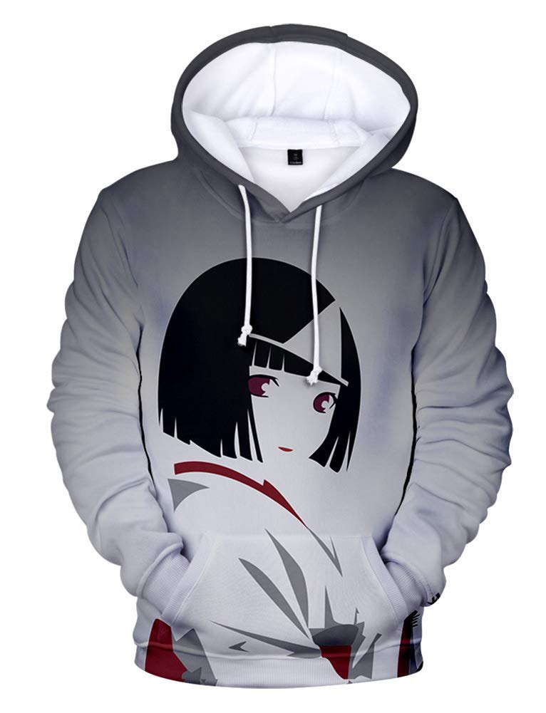 QYIFIRST Unisex 3D Print Anime Hooded Hoodie Sweat Hoodie Furuhime Tsutsumi Eyami Cosplay Costume Grey S (Chest 104 cm)