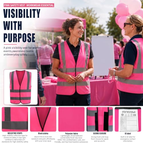 Image of AYKRM 12 colour High visibility viz vest hi vis viz reflective work construction safety vest (XS-8XL)