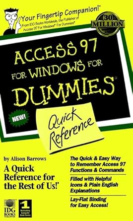 Access 97 for Windows for Dummies Quick Reference: Buy Online at Best ...