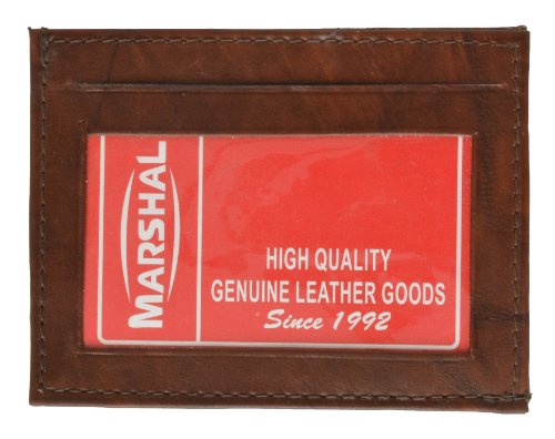 MARSHAL Slim and Sleek Credit Card Holder with Id Window (Burgundy)