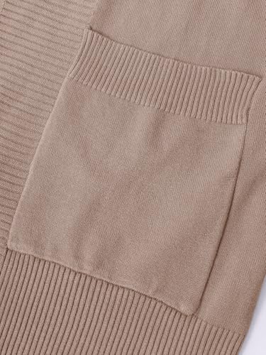Image of Womens Open Front Cardigan Sweaters Oversized Long Sleeve Two Pockets Loose Solid Knit Sweaters