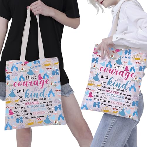 Bolso tote BNQL 'Ten valor y sé amable', inspirado en cuentos de hadas, ideal para fans de películas miniatura 2