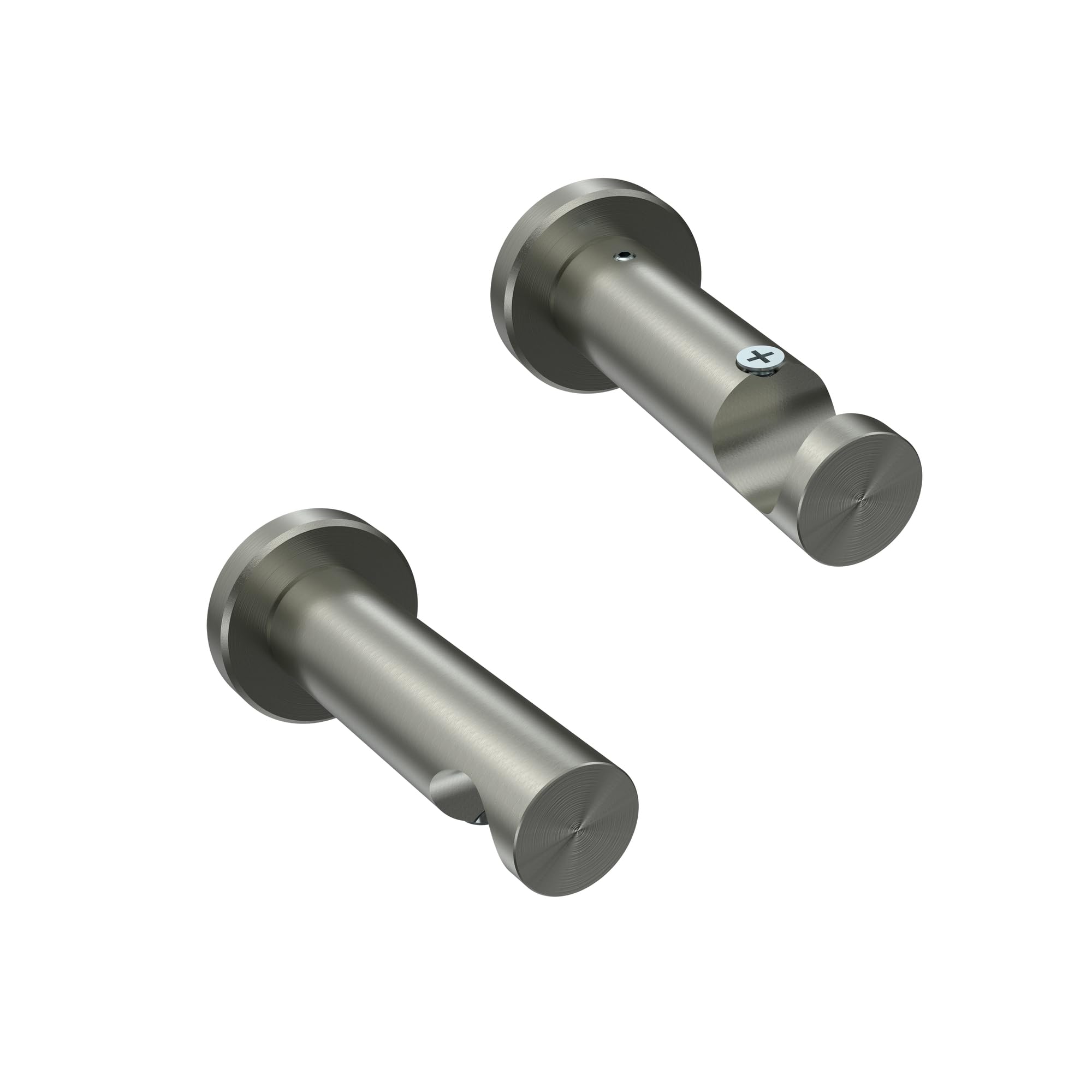 INTERDECO Innenlauf-Gardinenstange 20 mm, moderne Innenlaufstange aus Metall, Edelstahl-Optik, zur Wandmontage, Typ 10213111, 160 cm